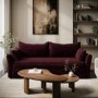 GRADE A1 - Burgundy Velvet 3 Seater Futon Sofa Bed with Storage - Gaia