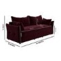 GRADE A1 - Burgundy Velvet 3 Seater Futon Sofa Bed with Storage - Gaia