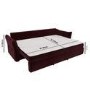 GRADE A1 - Burgundy Velvet 3 Seater Futon Sofa Bed with Storage - Gaia