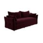 GRADE A1 - Burgundy Velvet 3 Seater Futon Sofa Bed with Storage - Gaia