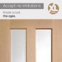 GRADE A1 - Internal Oak Glazed Victorian 4-Panel Door with Clear Bevelled Glass - Unfinished - 2040 x 726 x 40mm - Victoria - XL Joinery