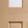 GRADE A1 - Internal Oak Glazed Victorian 4-Panel Door with Clear Bevelled Glass - Unfinished - 2040 x 726 x 40mm - Victoria - XL Joinery