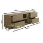 GRADE A1 - Large Oak Ribbed TV Stand with Storage - TV's up to 70" - Hazel