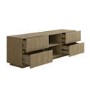 GRADE A1 - Large Oak Ribbed TV Stand with Storage - TV's up to 70" - Hazel