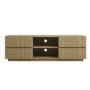 GRADE A1 - Large Oak Ribbed TV Stand with Storage - TV's up to 70" - Hazel