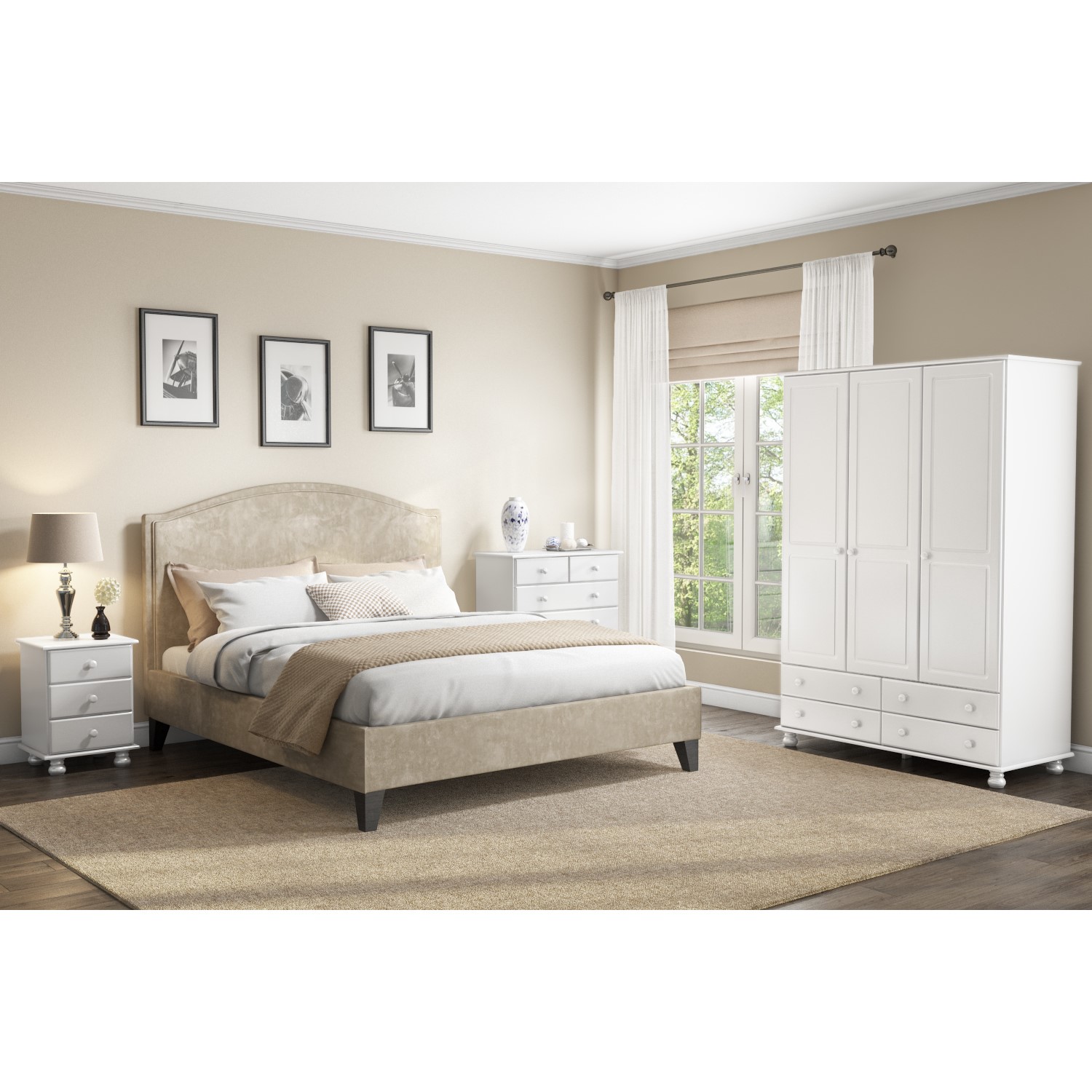 Hamilton 2+3+4 Wide Chest of Drawers in White Furniture123