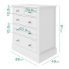 White Painted Chest of 5 Drawers - Harper