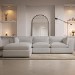 Large Beige Boucle Reversible 4 Seater Chaise Corner Sofa - Hudson