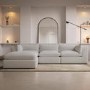 ONLY OPENED - Large Beige Boucle Reversible 4 Seater L Shaped Sofa - Hudson