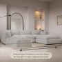 ONLY OPENED - Large Beige Boucle Reversible 4 Seater L Shaped Sofa - Hudson