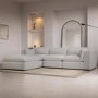 ONLY OPENED - Large Beige Boucle Reversible 4 Seater L Shaped Sofa - Hudson