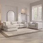 ONLY OPENED - Large Beige Boucle Reversible 4 Seater L Shaped Sofa - Hudson