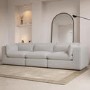 Beige Boucle 4 Seater Sofa - Hudson