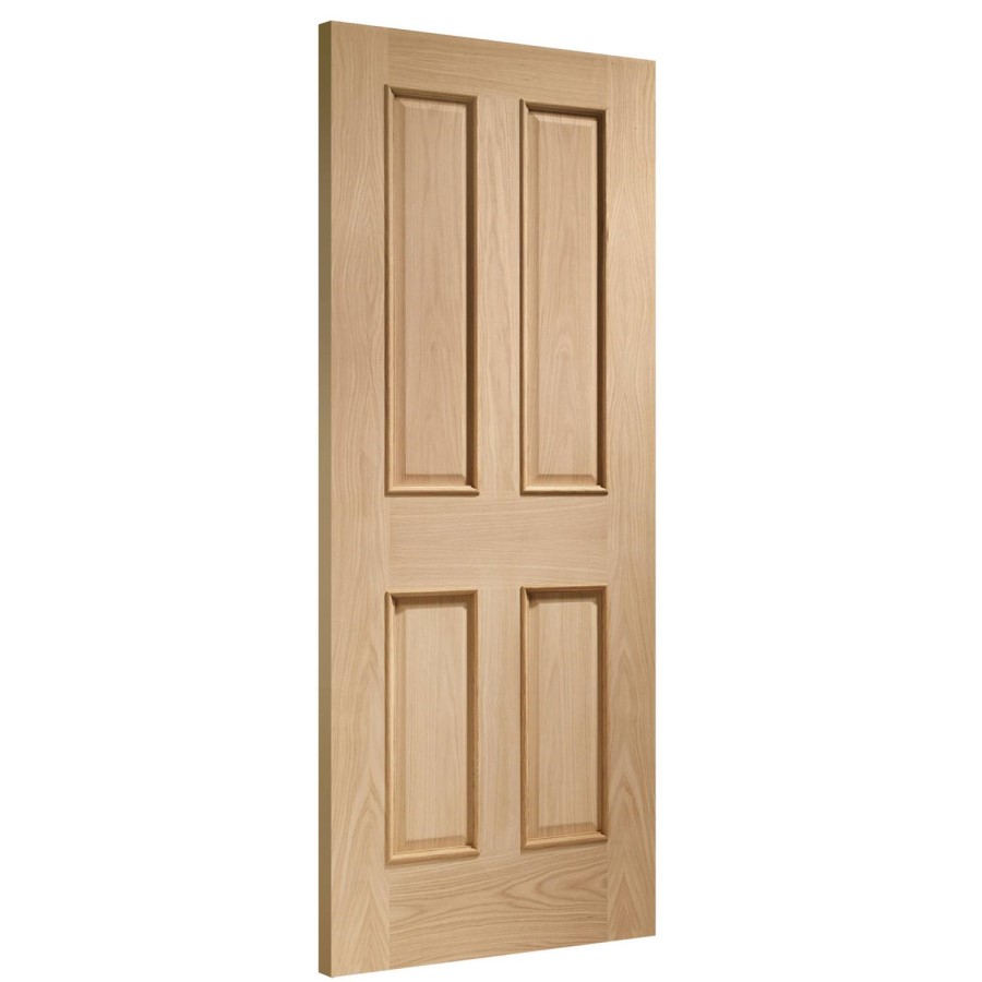 Internal Oak Victorian 4-Panel Door with Raised Mouldings - Unfinished - 1981 x 762 x 35mm - Victoria - XL Joinery