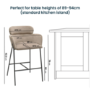 ONLY OPENED - Beige Velvet Curved Counter Stool - Isla