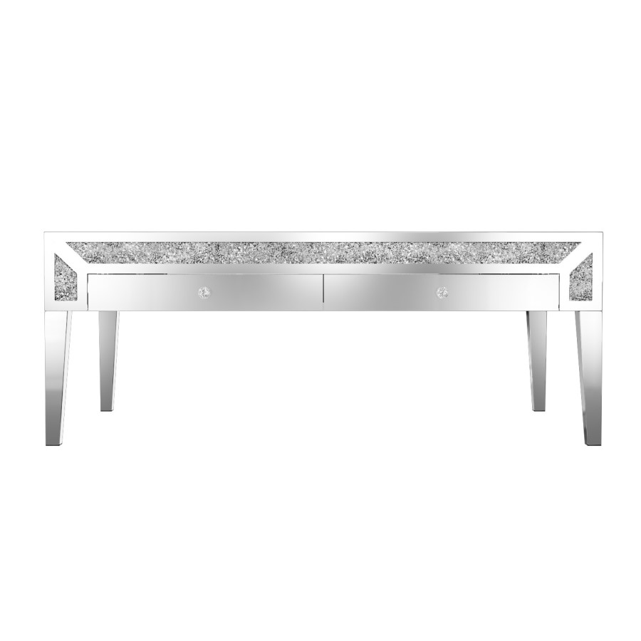 GRADE A2 - Mirrored Coffee Table with Drawers & Crystal Finish - Jade Boutique