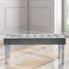 GRADE A1 - Grey Velvet Dining Bench with Chrome Legs - Jade Boutique 