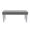 GRADE A1 - Grey Velvet Dining Bench with Chrome Legs - Jade Boutique 