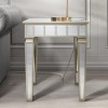 GRADE A1 - Mirrored Side Table with Gold Detailing- Jade Boutique