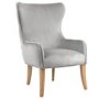 Wingback Armchair with Button Detail in Grey Velvet - Jade Boutique