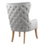Wingback Armchair with Button Detail in Grey Velvet - Jade Boutique