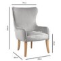 Wingback Armchair with Button Detail in Grey Velvet - Jade Boutique