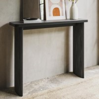 ONLY OPENED - Slim & Narrow Black Oak Console Table - Jarel
