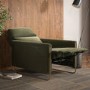ONLY OPENED - Olive Green Velvet Electric Recliner Chair with USB - Joni