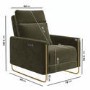 ONLY OPENED - Olive Green Velvet Electric Recliner Chair with USB - Joni