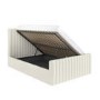 GRADE A1 - Cream Fabric Double Side-Lift Ottoman Bed - Khloe