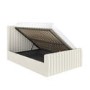 GRADE A1 - Cream Fabric Double Side-Lift Ottoman Bed - Khloe