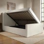 GRADE A1 - Cream Fabric Double Side-Lift Ottoman Bed - Khloe
