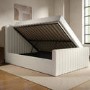 GRADE A1 - Cream Fabric Double Side-Lift Ottoman Bed - Khloe