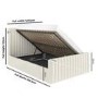GRADE A1 - Cream Fabric Double Side-Lift Ottoman Bed - Khloe