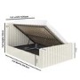 GRADE A1 - Cream Fabric Double Side-Lift Ottoman Bed - Khloe