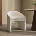 A1/KSY002 ONLY OPENED - Upholstered Ivory boucle Curved Tub dining chair - Kelsey