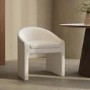 ONLY OPENED - Upholstered Ivory boucle Curved Tub dining chair - Kelsey