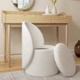 ONLY OPENED - Leah Storage Dressing Table Chair in Off White Boucle
