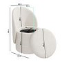 ONLY OPENED - Cream Boucle Dressing Table Chair with Ottoman Storage - Leah