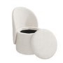 ONLY OPENED - Cream Boucle Dressing Table Chair with Ottoman Storage - Leah