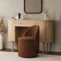 ONLY OPENED - Terracotta Chenille Dressing Table Chair with Ottoman Storage - Leah
