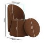 ONLY OPENED - Terracotta Chenille Dressing Table Chair with Ottoman Storage - Leah