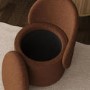 ONLY OPENED - Terracotta Chenille Dressing Table Chair with Ottoman Storage - Leah