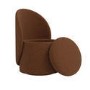 ONLY OPENED - Terracotta Chenille Dressing Table Chair with Ottoman Storage - Leah
