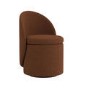ONLY OPENED - Terracotta Chenille Dressing Table Chair with Ottoman Storage - Leah