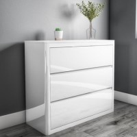 GRADE A1 - White Gloss Chest of Drawers - Lexi