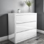 GRADE A1 - White Gloss Chest of Drawers - Lexi