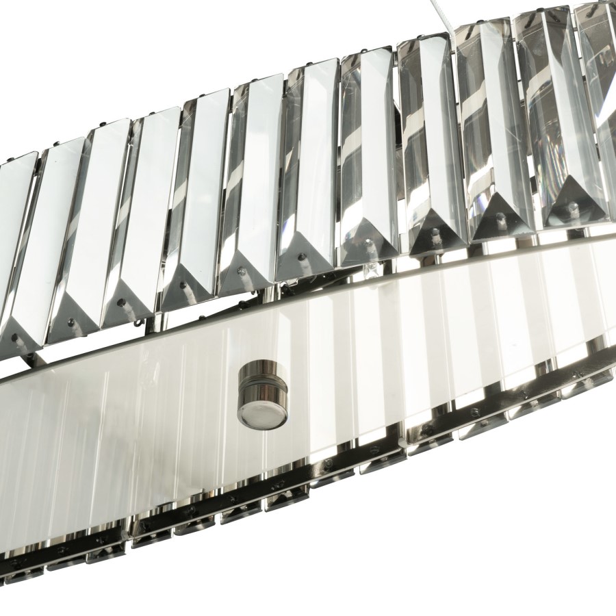 GRADE A1 - Box Opened Oval Ceiling Light with Smoked Crystals
