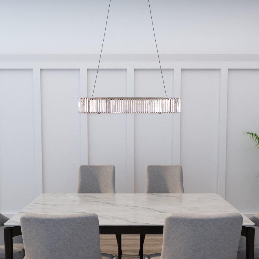 Large Grey Smoked Glass Bar Pendant Light