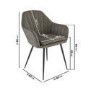 ONLY OPENED - Set of 2 Dove Grey Faux Leather Tub Dining Chairs - Logan